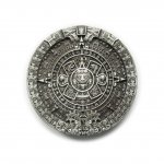 Gürtelschnalle - Aztekischer Kalender - silber