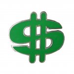 Gürtelschnalle - Dollarzeichen grün