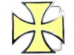 G&uuml;rtelschnalle - Eisernes Kreuz - gelb