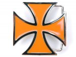 G&uuml;rtelschnalle - Eisernes Kreuz - orange