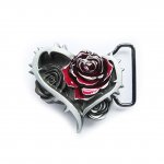 Gürtelschnalle - Herz mit Rosen & Dornen - Blume - Flower Buckle
