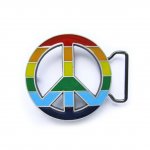 Gürtelschnalle - Peace - Friedenszeichen - Regenbogen -  Rainbow Buckle