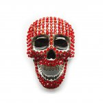 Gürtelschnalle - kunstvoller Totenkopf mit roten Kristallen - Skull Buckle