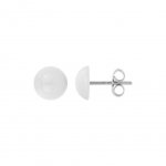 Half Ball Earring - 10 mm Weiß