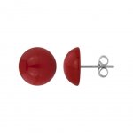 Half Ball Earring - 12 mm Rot