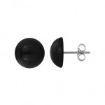 Half Ball Earring - 12 mm Schwarz