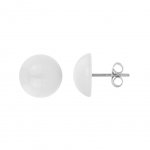 Half Ball Earring - 12 mm Weiß