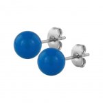 Hollow Ball Earring - 8 mm Blau