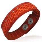 Lederarmband - Netz rot