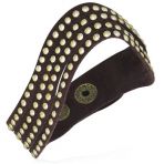Lederarmband - braun - goldene Nieten mehrteilig
