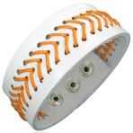 Lederarmband - wei&szlig; - orange