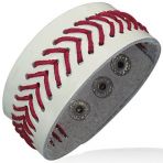 Lederarmband - wei&szlig; - rot