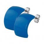 Stahl Flat Round Earring - Blau