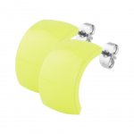 Stahl Flat Round Earring - Gelb