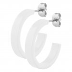 Stahl Flat Round Earring - Steel - Weiß