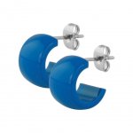 Stahl Hoop Earring - Steel - Blau