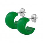 Stahl Hoop Earring - Steel - Grün