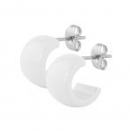 Stahl Hoop Earring - Steel - Weiß