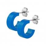 Steel Hoop Earring - Steel - 5 x 9 mm Blau