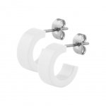 Steel Hoop Earring - Steel - 5 x 9 mm Weiß