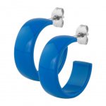 Steel Hoop Earring - Steel - 7 x 16 mm Blau