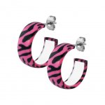 Transfer Pattern Earring - 7 x 16 mm Zebra #1 - Pink /...