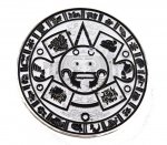 Gürtelschnalle - Aztekischer Kalender - weiß/schwarz