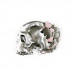 Gürtelschnalle - Girly Skull mit Herzen