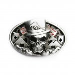 Gürtelschnalle - Glücksspiel Totenkopf - Poker Buckle