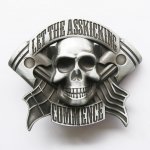 Gürtelschnalle - Let the asskicking commence - Feuerzeug Buckle