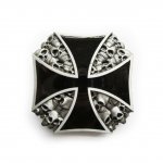 Gürtelschnalle - Skull Iron Cross Buckle