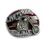 Gürtelschnalle Skull - Live to Ride - Ride to Live - Totenkopf Buckle