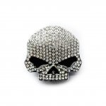 Gürtelschnalle - Totenkopf mit Kristallen - Bling - Skull...