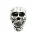 Gürtelschnalle - kunstvoller Totenkopf mit strahlenden Kristallen - Skull Buckle