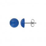 Half Ball Earring - 10 mm Blau