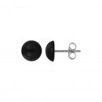 Half Ball Earring - 10 mm Schwarz