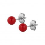 Hollow Ball Earring - 6 mm Rot