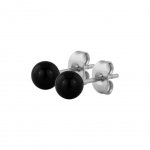 Hollow Ball Earring - 6 mm Schwarz