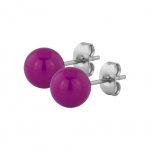 Hollow Ball Earring - 8 mm Lila