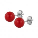 Hollow Ball Earring - 8 mm Rot