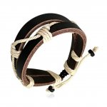 Lederarmband - Sailor dunkelbraun/creme