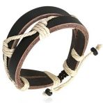 Lederarmband - Sailor dunkelbraun/creme