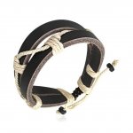 Lederarmband - Sailor schwarz / creme