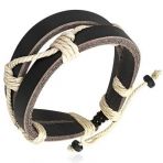 Lederarmband - Sailor schwarz / creme