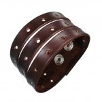 Lederarmband - braun - 3-teilig