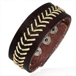 Lederarmband - braun - gelb