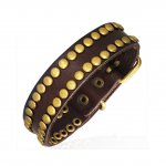 Lederarmband - braun - goldene Nieten