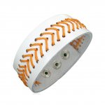 Lederarmband - weiß - orange