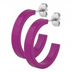 Stahl Flat Round Earring - Steel - Lila